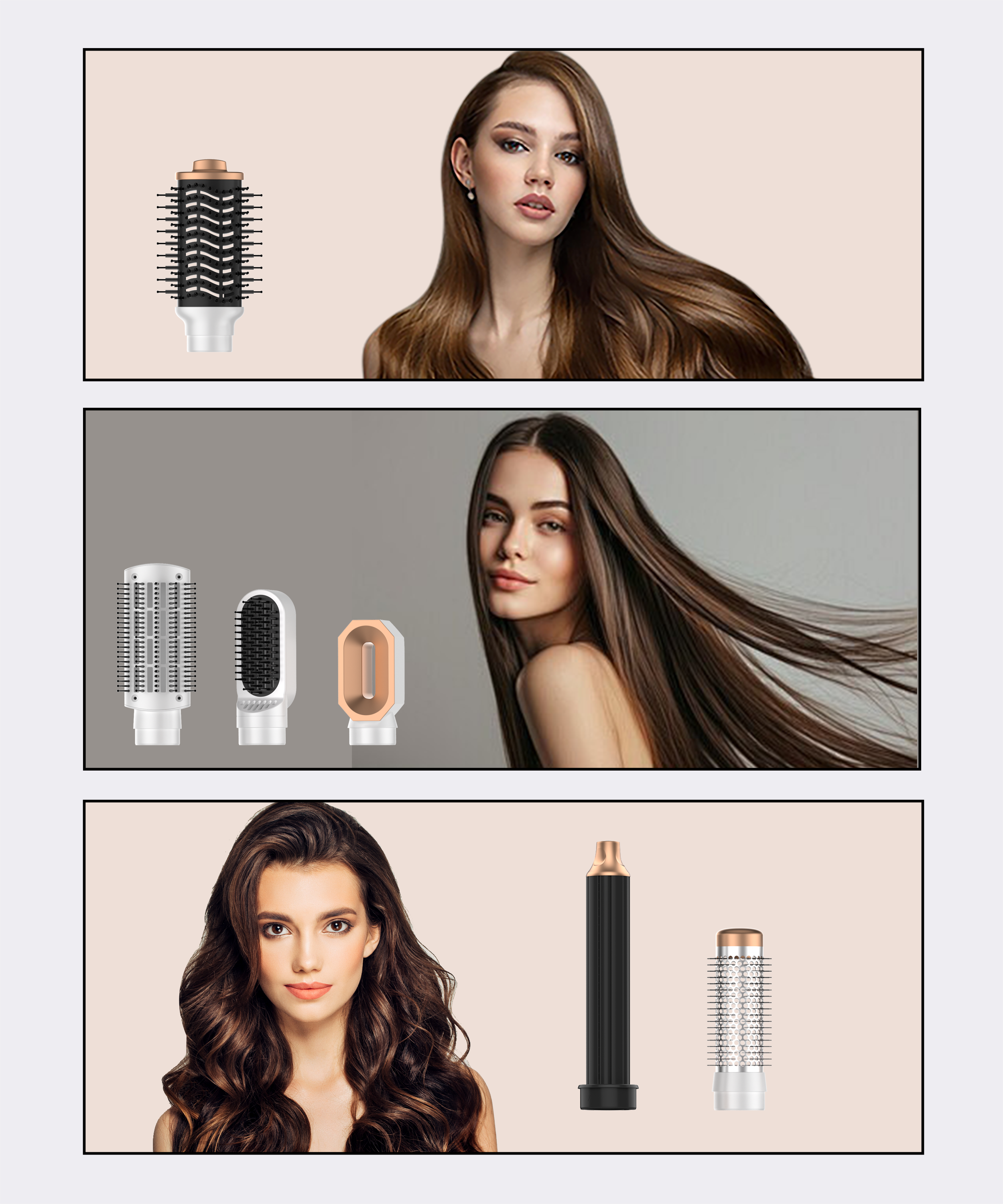 Airstyler Pro 6-in-1 Luxus Haarstyler für Frauen mit Airwrap-Technologie, Föhn, Lockenstab, Glättbürste & Rundbürste | Inkl. eleganter Aufbewahrungsbox