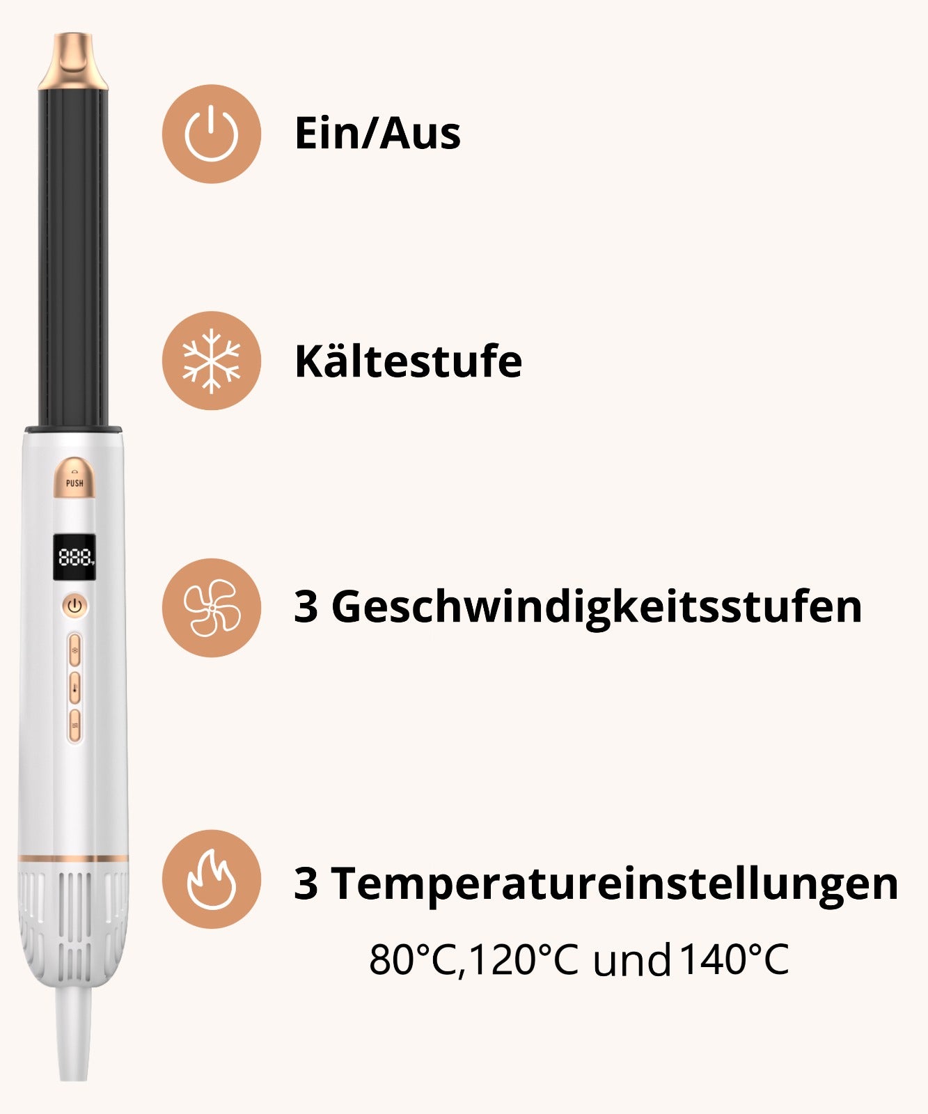 Airstyler Pro 6-in-1 Luxus Haarstyler für Frauen mit Airwrap-Technologie, Föhn, Lockenstab, Glättbürste & Rundbürste | Inkl. eleganter Aufbewahrungsbox